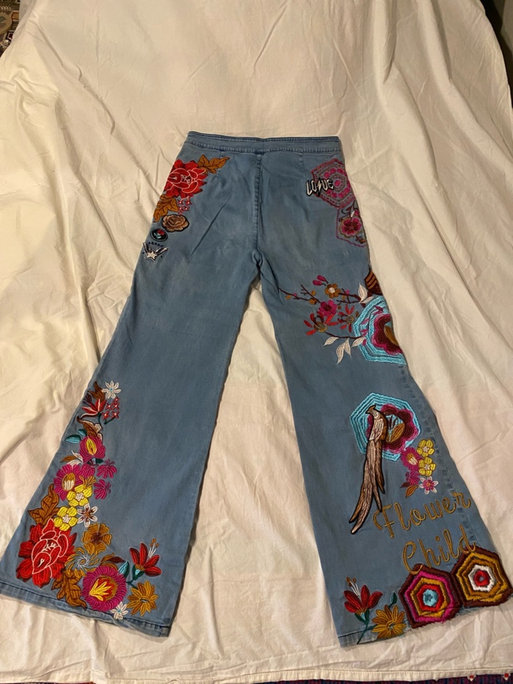 Spell Flower Child Embroidered Flare Jeans